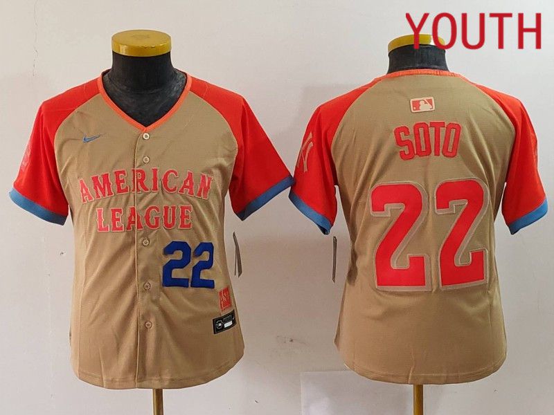 Youth New York Yankees #22 Soto Orange All star 2024 Nike MLB Jersey style 3->youth mlb jersey->Youth Jersey